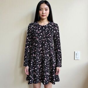 BCBGeneration Long Sleeve Floral Mini Dress